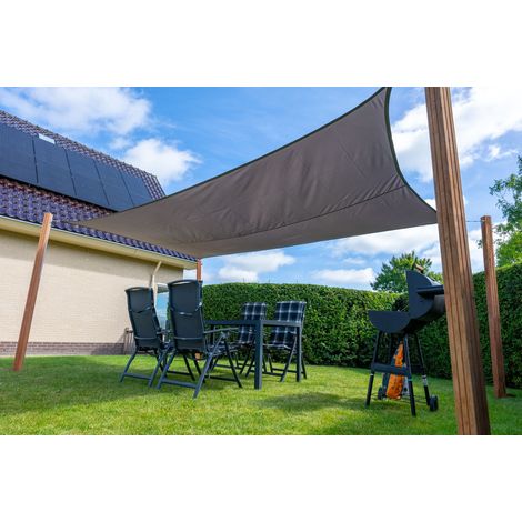 Sonnensegel Wasserdicht Rechteck 4x5 m - 160 g/m² - Grau - Pro