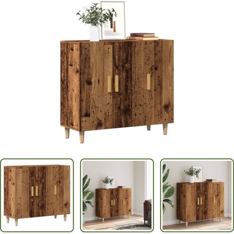 Holzwerkstoff - Sideboard Altholz-Optik 90x34x80 cm Holzwerkstoff (1/5)