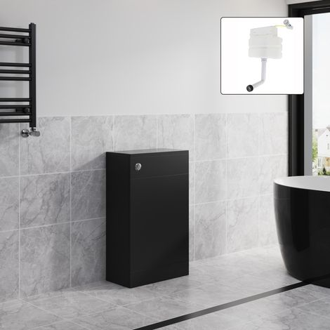 Bathroom Matt Black 500mm Back to Wall BTW Toilet Unit with Concealed Cistern (1/5)