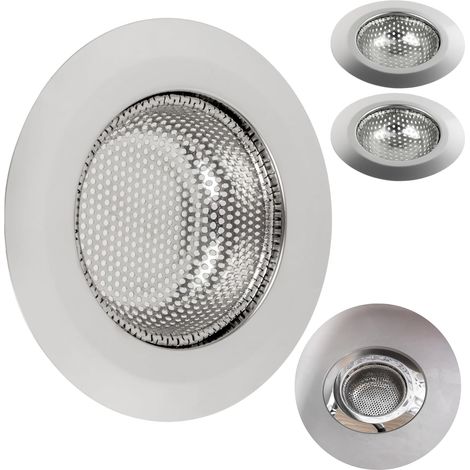Crépine de vidange, Jeu de 3, Ø 115 mm, Convient aux drains de Ø intérieur 74 mm, dépasse de 25 mm de Profondeur dans Le Bec, Grilles pour bonde