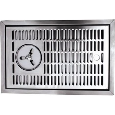 Tropfblech Abtropfblech Tropfschale en Acier Inoxydable CNS pour Douche à Verres Encastrable 480 x 313 mm avec Bordure et Évacuation
