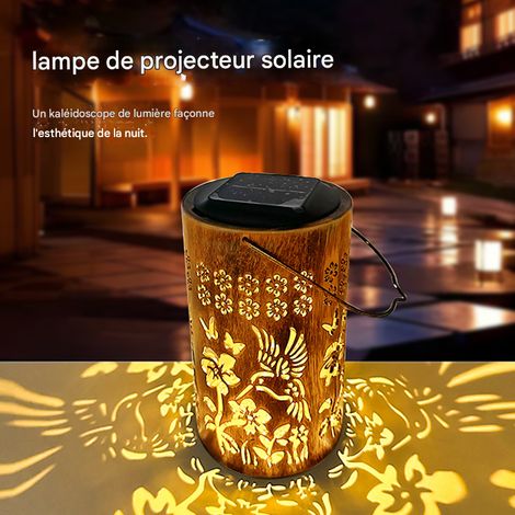 lampe solaire décorative en forme de colibri lanterne ajourée avec projection led étanche pour jardin et cour 105x175 mm (1/3)