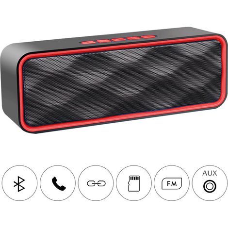 Enceinte Bluetooth portable, enceinte sans fil Bluetooth 5.0 TWS avec basses stéréo 3D Hi-Fi, batterie intégrée de 1 500 mAh