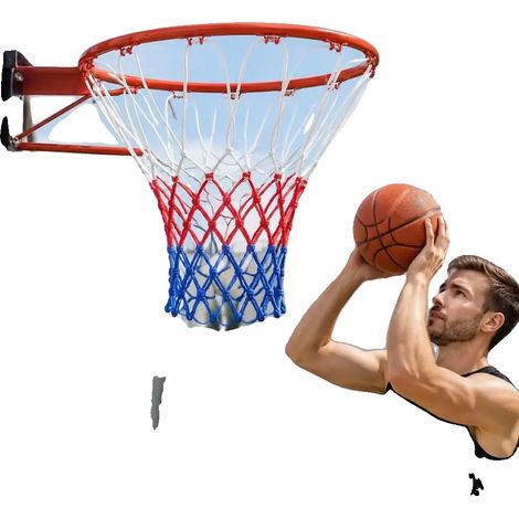 Aro de baloncesto, altura ajustable, resistente para uso en exteriores, color naranja. (1/2)