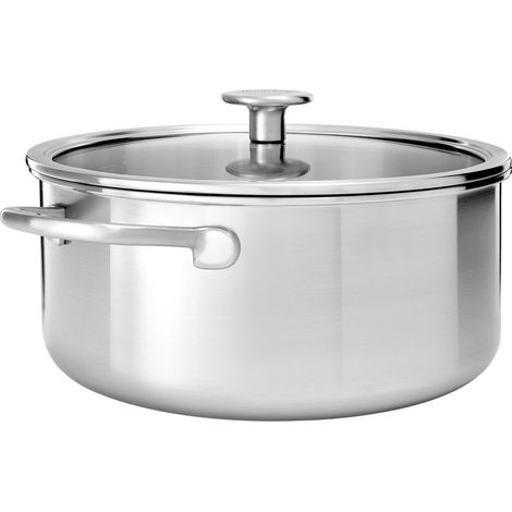KitchenAid - Multiply Casserole with Lid - Silver - 24 cm