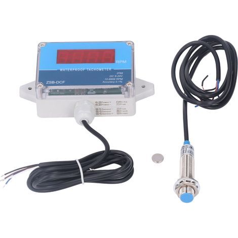 Tachymètre de moteur, capteur de vitesse, étanche IP68, affichage numérique LED, DC 8V-24V