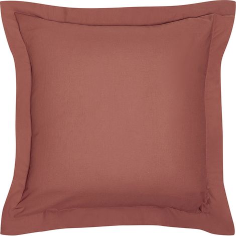 Taie d'oreiller TODAY Essential - 63 x 63+5 cm - 100% Coton uni - Terracotta (1/5)