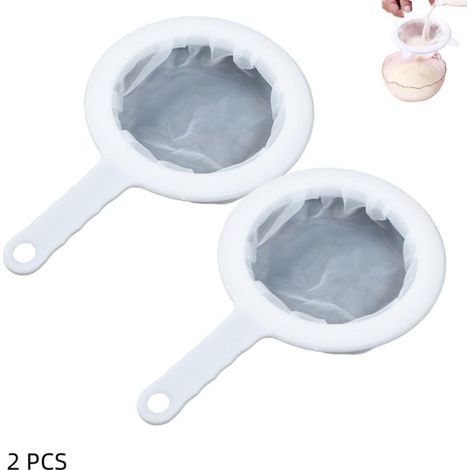 2 Stück Feinmaschensieb aus Kunststoff und Nylon kleine Siebe Küchensieb aus Nylon 200 Mesh mit rutschfestem PP Griff zum Abseihen von Kaffee, Ma (1/5)