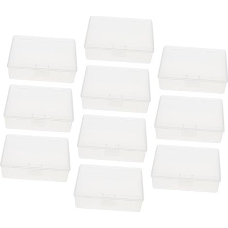 Set di 10 scatole portaoggetti trasparenti, organizer multiuso per carte e accessori per batterie, alta qualità, copertura protettiva per gli oggetti (1/5)