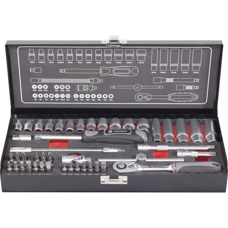 TOOLCRAFT Steckschlüsselsatz metrisch 1/4" (6.3 mm) 45teilig 826386 (1/2)