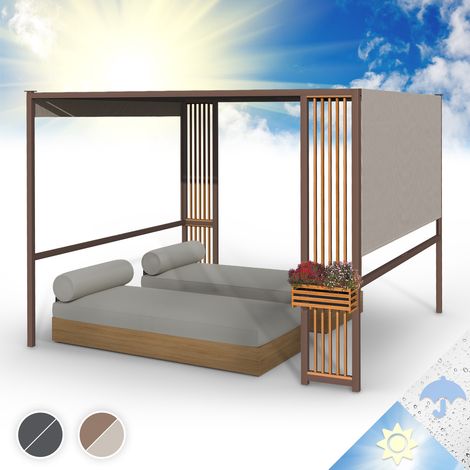 Blumfeldt Pergola, Pavillons Wasserdicht, Stabil & Winterfest, Windichte Aluminium Pergola Freistehend, Terrassenüberdachung Gazebo, Metall-Pavillon mit 1,5W Solar-LEDs, UV50+, Pergola 3x3 m (1/5)