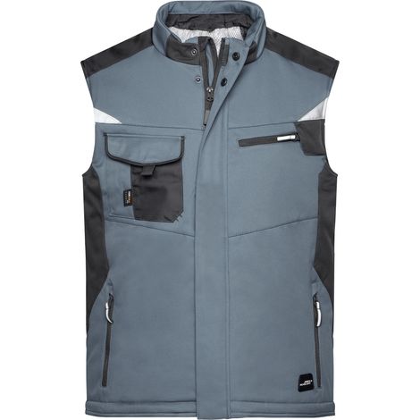 James & Nicholson Professionelle Softshellweste mit Innenfutter JN825 Gr. L carbon/black (1/4)
