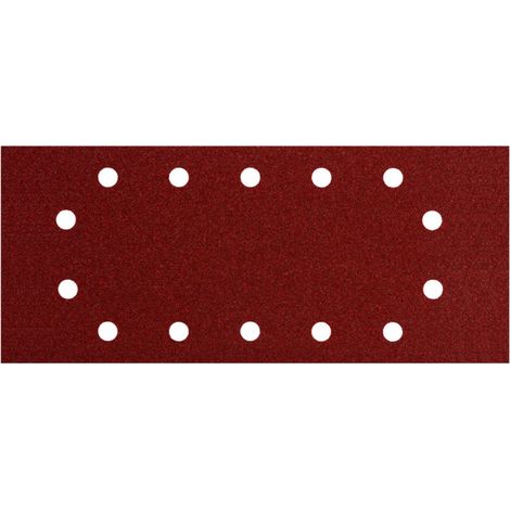10 feuilles abrasives, 115 x 280 mm, P 80, bois+métal, série « professional », 14 trous, pour fixation par pince, pour ponceuse vibrante metabo 10 pièces (1/2)