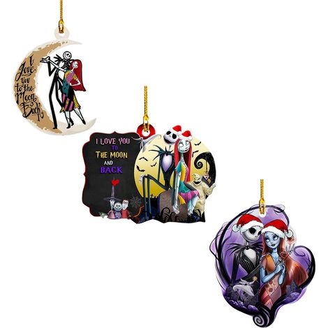 Pendentif Noel - Pendentif Acrylique - Decoration Arbre Noel Fete Maison Voiture - Lot de 3 (1/5)