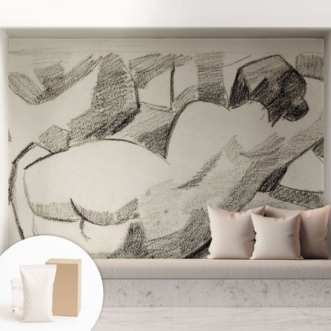Carta Da Parati Non Tessuto - Con Colla Gratuita - Con Motivi Moderni - Design Elegante Per Pareti Una figura sdraiata 208x146 cm (1/5)