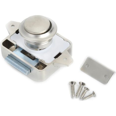 (Nickel nacré) Ensemble de 10 serrures à bouton-poussoir pour camping-car, loquets de tiroir et quincaillerie (1/5)