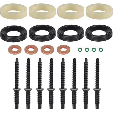 16 x Joint Injecteur 1.6 HDI et 8 Vis, Kit de Joints Toriques d'Injecteur Diesel Compatible avec Citroen, Peugeot (1/5)