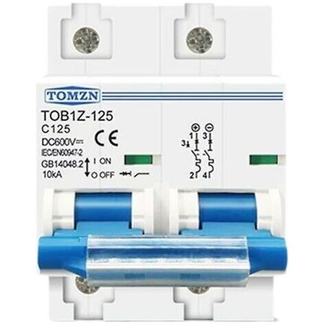 Circuit Breaker, DC Miniature Circuit Breaker for 125A 600V Bipolar Solar Photovoltaic System with Photovoltaic Battery (1/3)