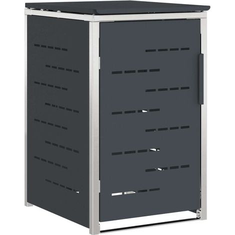 Armoire de rangement pour poubelle, couleur anthracite, 77,5 x 69 x 112,5 cm (1/5)