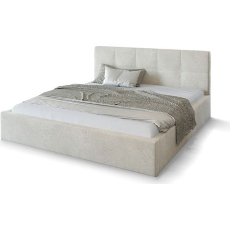 Lit coffre Rino 140x190 cm – Sommier à lattes en bois – Tissu velours doux – Coffre de rangement 470L – Hauteur tête de lit 86 cm – Kids Literie (1/5)