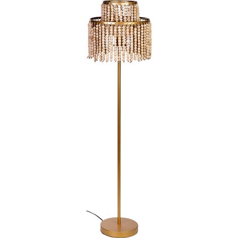 Lámpara de pie de metal y madera 38x38x130.5/152.5h cm (1/5)