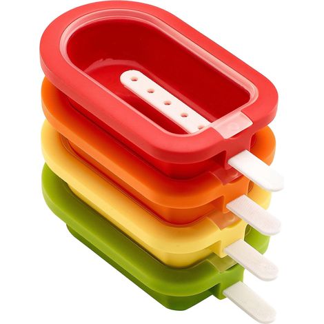 Ensemble de 4 mini moules à glace empilables en silicone de couleurs assorties (1/5)