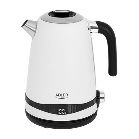Adler Wasserkocher AD 1295 W Elektrisch 2200 W 1,7 l Edelstahl 360° drehbarer Sockel Weiß (1/5)