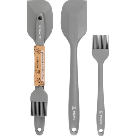 Set di spatola e spazzola da cucina con manico posteriore in silicone. (1/4)