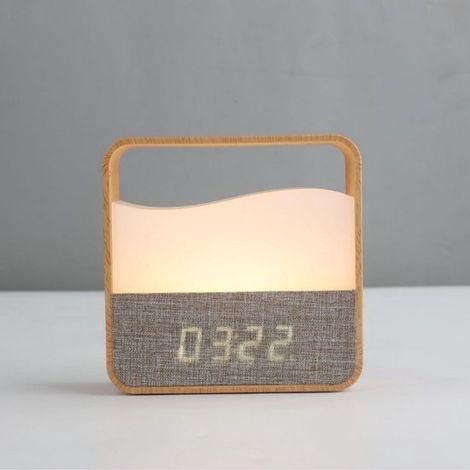 Reloj despertador digital regulable con luz nocturna, Reloj de escritorio silencioso con pantalla LED, recargable por USB, 3 niveles de volumen (1/4)