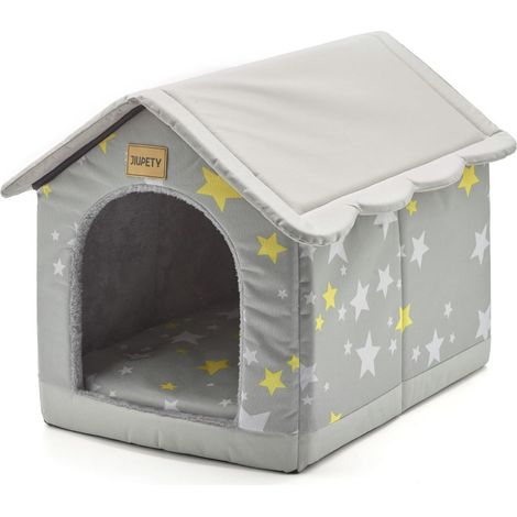 Indoor Dog Kennel, XL Size for Medium and Large Dogs, Dog House Reversible Cushion, Non-Slip at the Bottom, Grey