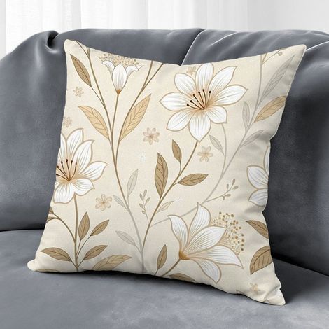 Housse de coussin extérieur fleurs, décoration canapé-lit maison,40×40cm (1/5)