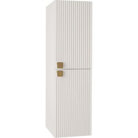Armario colgante para baño Panium, Blanco, Montada en la pared, Número de puertas: 2, 120x35x35cm, MDF, Aglomerado laminado, Número de cajones: 0
