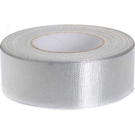 Ruban Adhésif en Aluminium renforcé 50 mm x 50 m, Aluminium Bande d'étanchéité, Ruban de Scellement + renforcement en fibre de verre + TKD5022 (1/5)