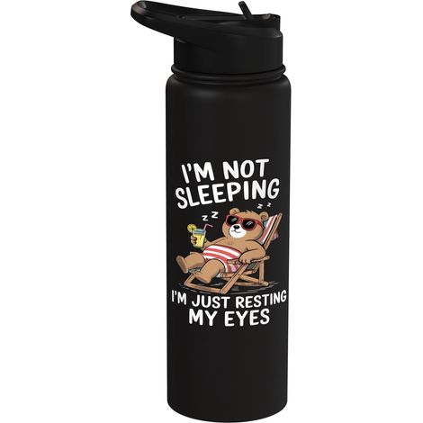 Chaise longue pour la fête des pères - Ours endormi - Bain de soleil Stainless Steel Insulated Water Bottle (1/5)