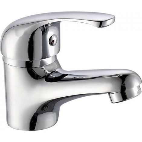 QAZQA Robinet de salle de bain, Alliage de zinc évier Mitigeur de lavabo à levier unique Chrome Robinet de salle de bain (1/4)