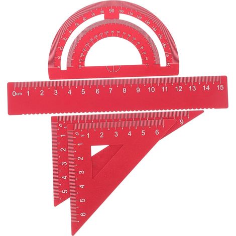 Ensemble de 4 règles en métal aluminium rouge (1/5)