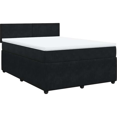 Maison Exclusive - Boxspringbett mit Matratze Schwarz 160x200 cm