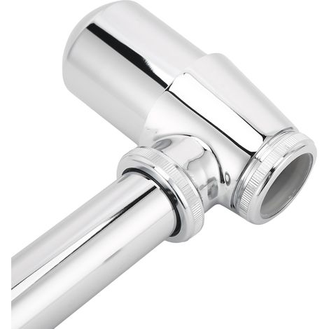 Conjunto de rebosadero para lavabos, tubería de cobre y válvula antirretorno, dimensiones 30 mm/30 cm, fácil instalación, antiatascos, fabricado en cobre y acero inoxidable. (1/5)