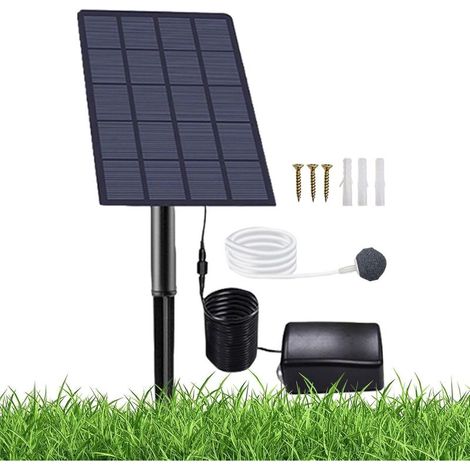 Aérateur Solaire Bassin - IP64 Étanche avec Pompe À Air 2W Aérateur De Bassin À Énergie Solaire,pour Aquarium Et Hydroponie Et Transport Poissons Vivants Piscine Extérieure (1/5)
