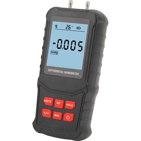 Manomètre numérique 20,68 kPa haute précision, protection contre surcharge, arrêt automatique, manomètre différentiel portable (1/5)