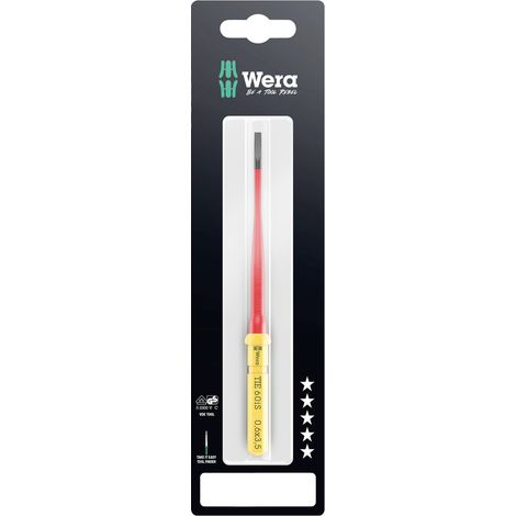Wera Kraftform Kompakt VDE 60 iS 0,6x3,5x157 mm TIE SB Elektriker Schlitz Wechselklinge 3.5 mm