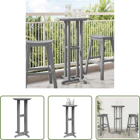 vidaXL Jardin -  Table de bar Gris clair 55 x 55 x 107 cm Polyéthylène (1/5)