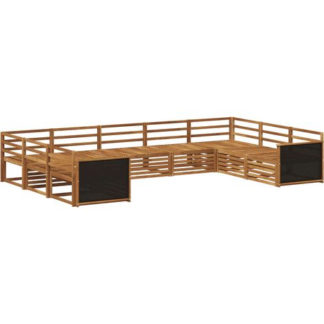 Conjunto de sofás de exterior 9 pcs Natural vidaXL (1/5)