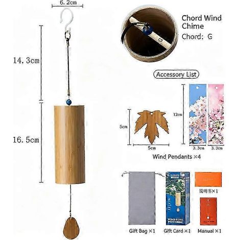 Carillon éolien en bambou pour la méditation, carillon éolien artisanal multiton, décoration suspendue pour le jardin afin de créer une ambiance calme propice au yoga. (1/5)