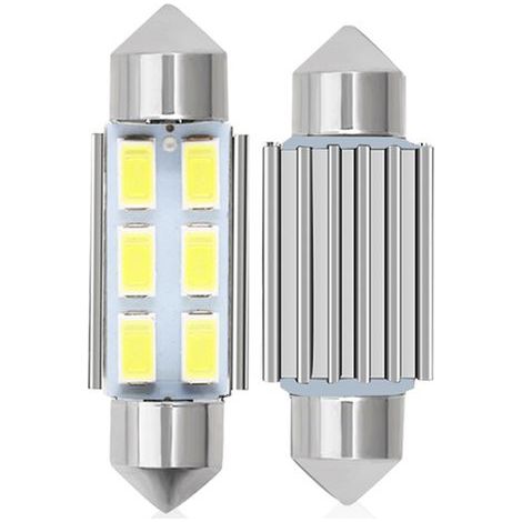 4Pcs C5W LED 36mm 5630 SMD 6 LED Bulb Dome Lamp Festoon C5W LED DC 12V White Car