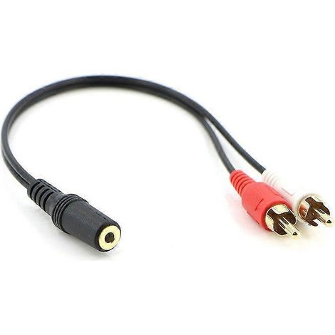 Câble audio stéréo auxiliaire RCA mâle vers jack 3,5 mm femelle -- (1/5)
