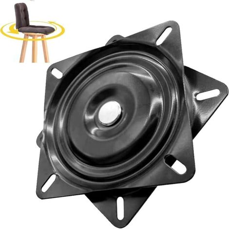 Drehteller mit quadratischem Lager, 16 cm, für Sofa, TV-Möbel und Barhocker, Schwarz (1/4)