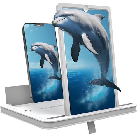 Loupe d'écran portable pour smartphone soulage efficacement la fatigue oculaire partagez facilement du contenu en streaming à tout moment et n'importe où. Blanche, 25 cm (10 pouces). (1/5)