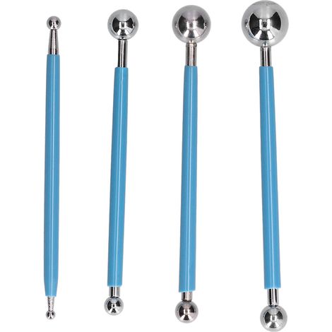 Lot de 4 outils de boulangerie en acier inoxydable pour modelage de boules, kit DIY décoration de gâteau fondant (sac auto-obturant) (1/5)
