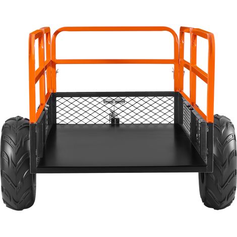 Mophorn Kippanhänger aus Stahl, 725,75 kg Tragfähigkeit, Anhänger mit abnehmbarer Rückwand für ATV-UTV, ideal für Rasenmäher, Traktoren und Gartenabfälle